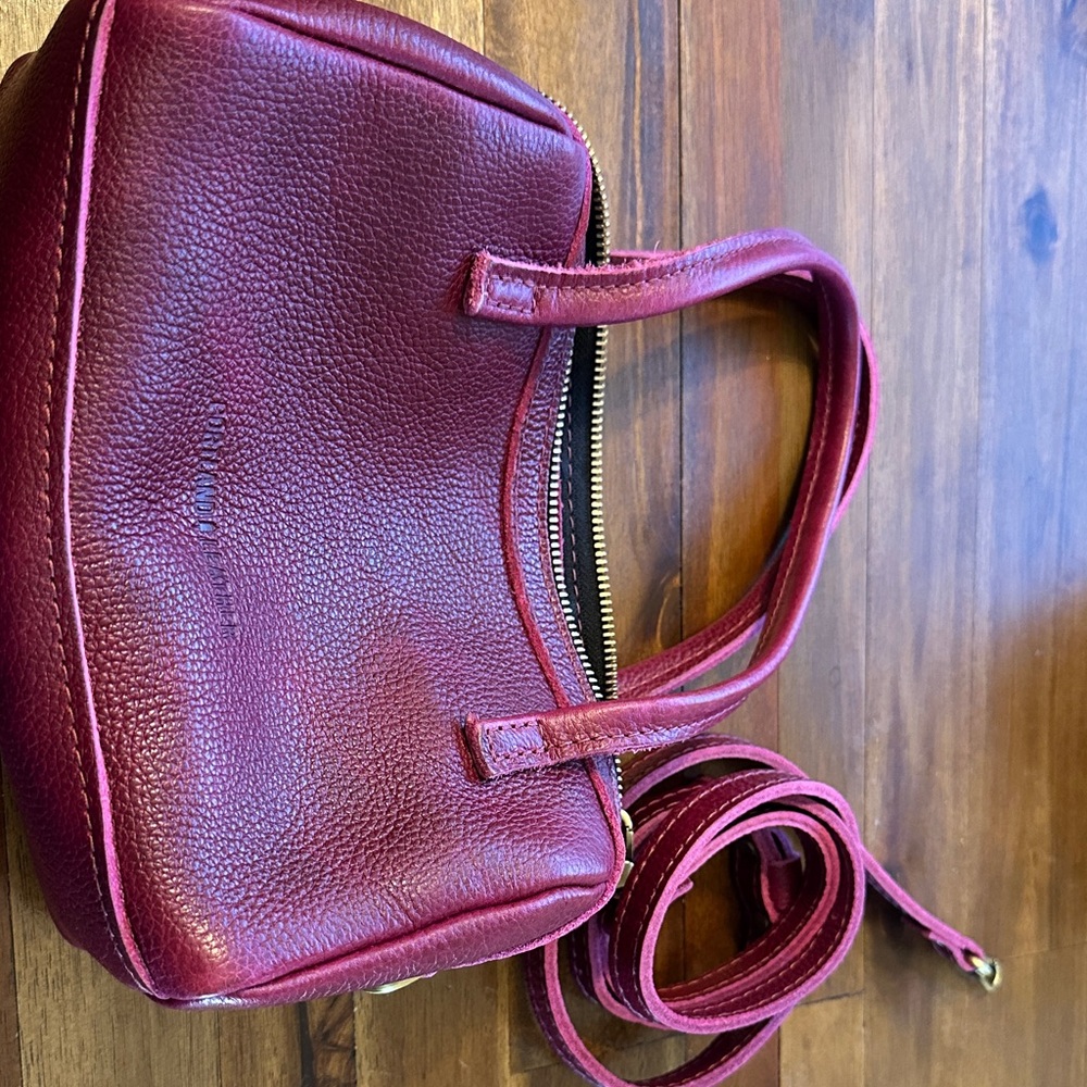 Portland Leather Deep Red Shoulder Bag